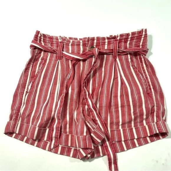 New American Eagle PaperBag Shorts Size 2 Linen Blend - Picture 1 of 7